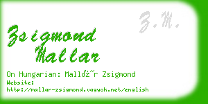 zsigmond mallar business card